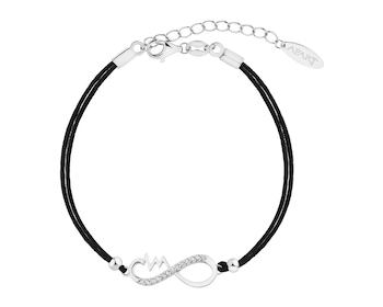 Rhodium Plated Silver Bracelet with Cubic Zirconia