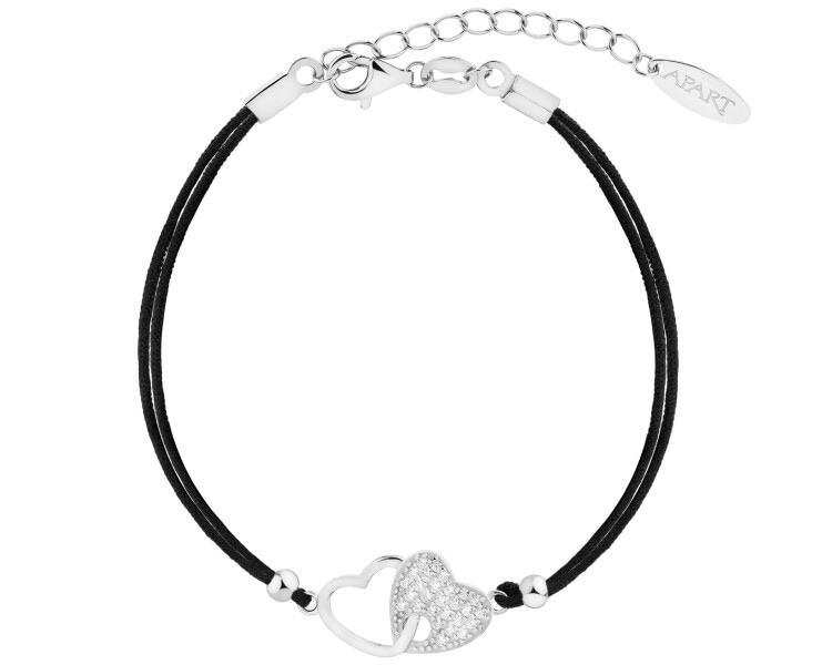 Rhodium Plated Silver Bracelet with Cubic Zirconia