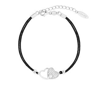 Rhodium Plated Silver Bracelet with Cubic Zirconia