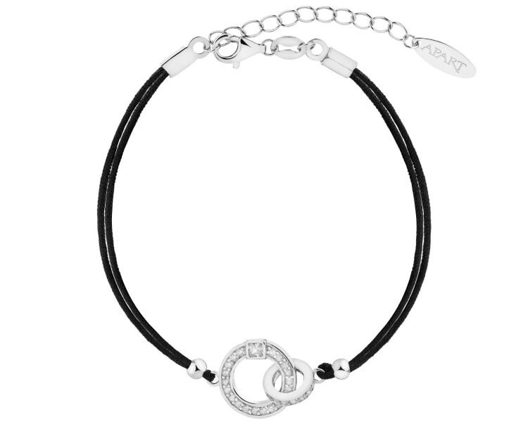 Rhodium Plated Silver Bracelet with Cubic Zirconia