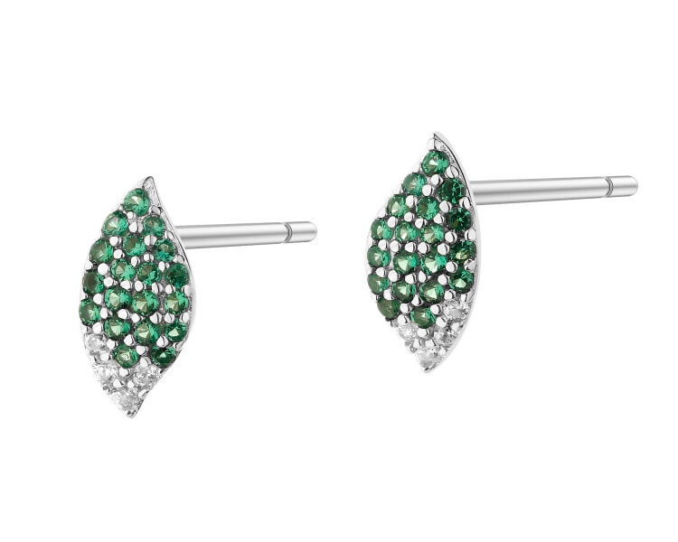 Rhodium Plated Silver Earrings with Cubic Zirconia