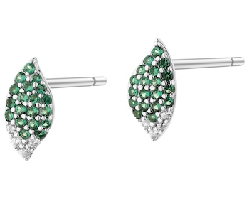 Rhodium Plated Silver Earrings with Cubic Zirconia