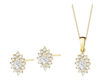 14 K Yellow Gold Set with Cubic Zirconia