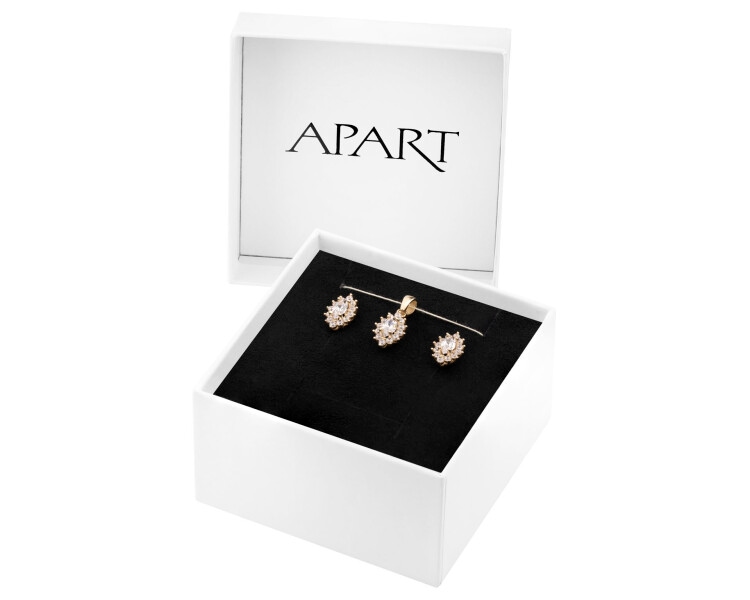 14 K Yellow Gold Set with Cubic Zirconia