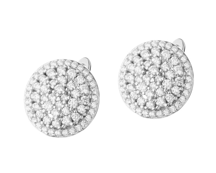 Rhodium Plated Silver Earrings with Cubic Zirconia