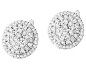 Rhodium Plated Silver Earrings with Cubic Zirconia