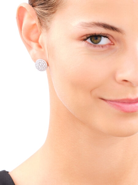 Rhodium Plated Silver Earrings with Cubic Zirconia