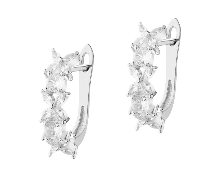 Rhodium Plated Silver Earrings with Cubic Zirconia