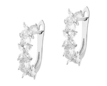 Rhodium Plated Silver Earrings with Cubic Zirconia