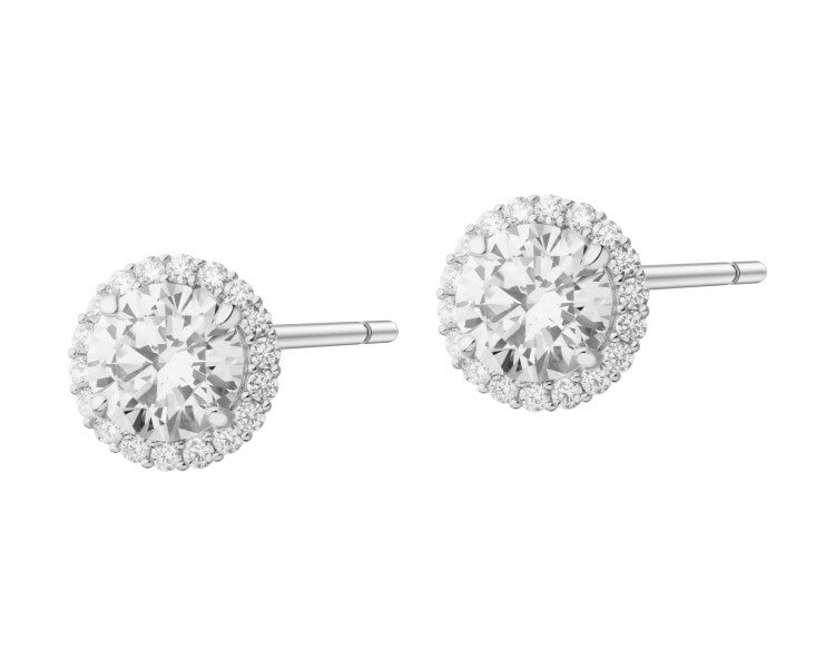 Rhodium Plated Silver Earrings with Cubic Zirconia