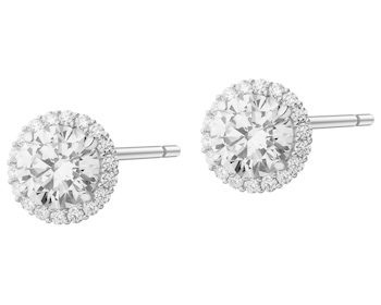 Rhodium Plated Silver Earrings with Cubic Zirconia