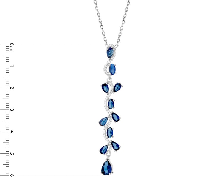 Rhodium Plated Silver Pendant with Cubic Zirconia