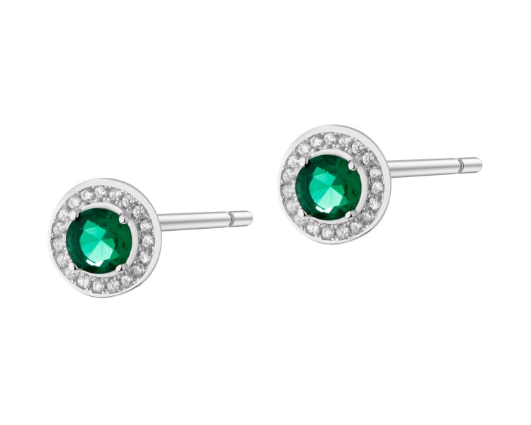 Rhodium Plated Silver Earrings with Cubic Zirconia