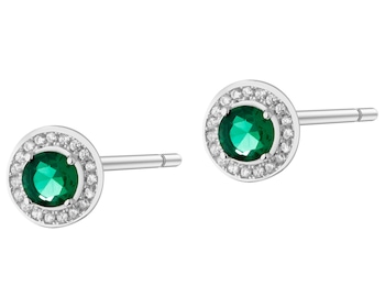 Rhodium Plated Silver Earrings with Cubic Zirconia