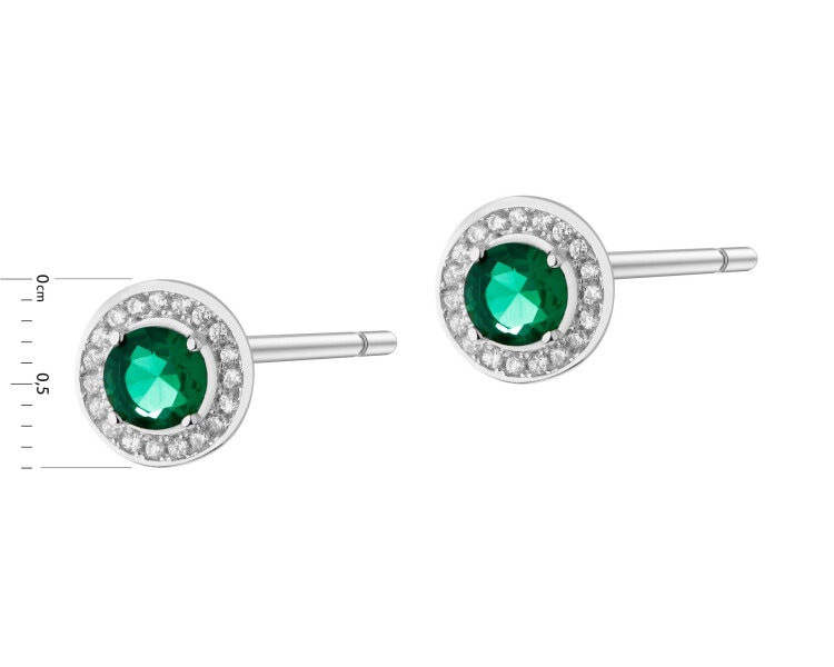 Rhodium Plated Silver Earrings with Cubic Zirconia