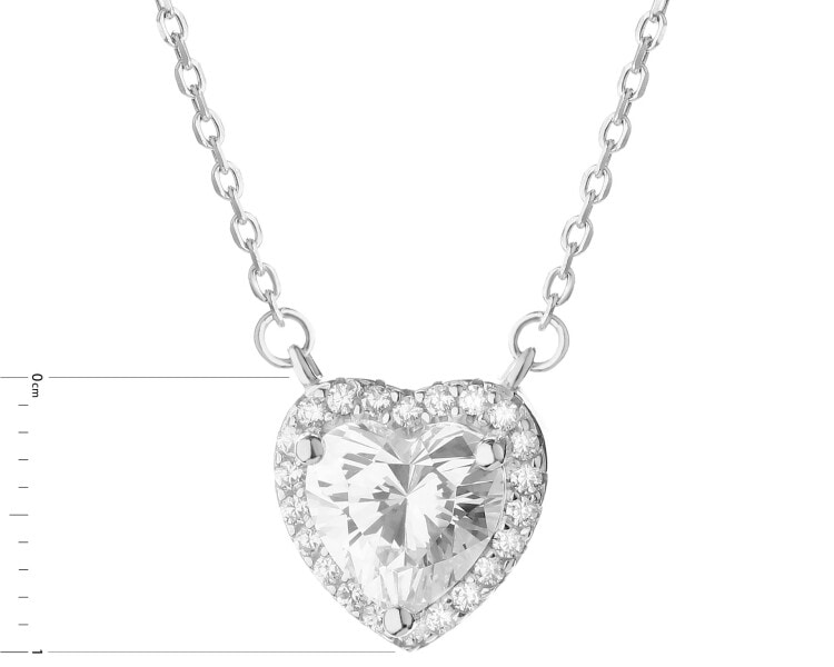 Rhodium Plated Silver Necklace with Cubic Zirconia