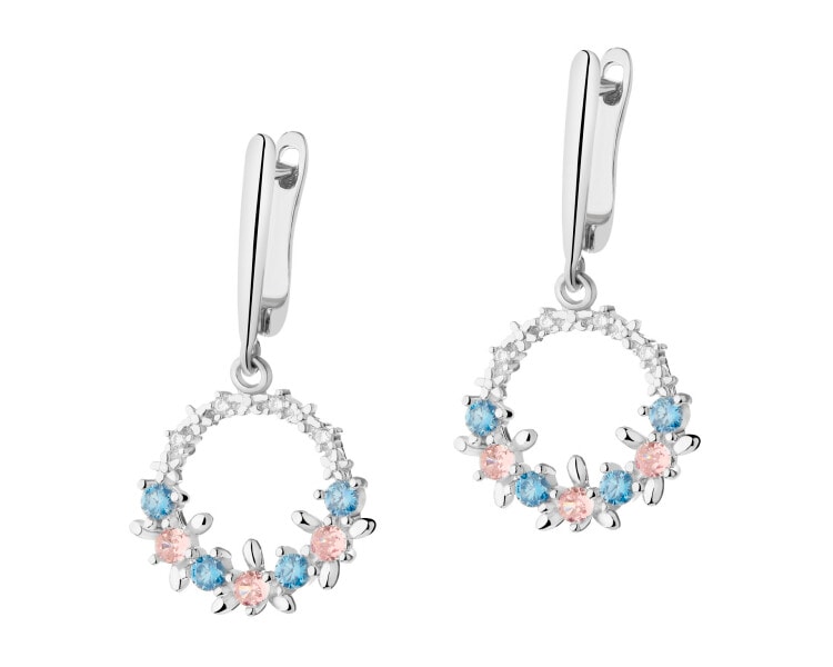 Rhodium Plated Silver Earrings with Cubic Zirconia