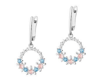 Rhodium Plated Silver Earrings with Cubic Zirconia