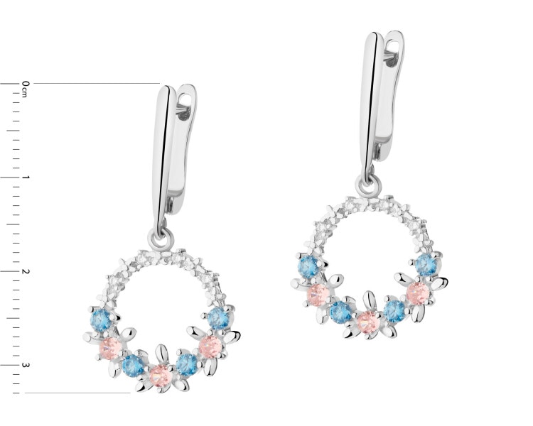 Rhodium Plated Silver Earrings with Cubic Zirconia