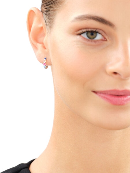 Rhodium Plated Silver Earrings with Cubic Zirconia