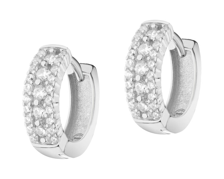 Rhodium Plated Silver Earrings with Cubic Zirconia