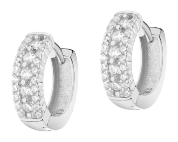 Rhodium Plated Silver Earrings with Cubic Zirconia