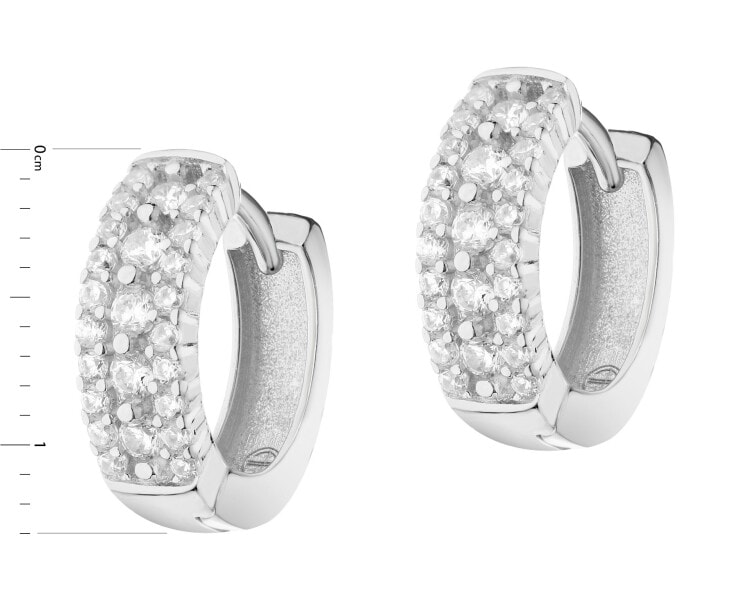 Rhodium Plated Silver Earrings with Cubic Zirconia
