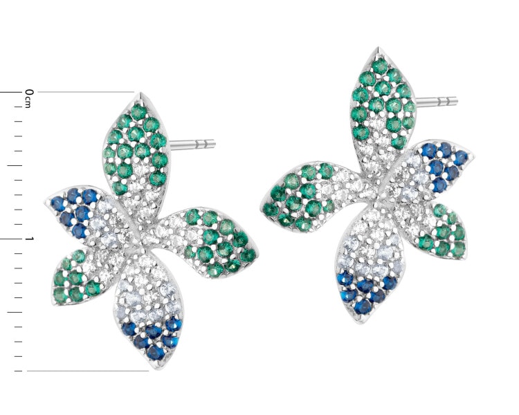 Rhodium Plated Silver Earrings with Cubic Zirconia