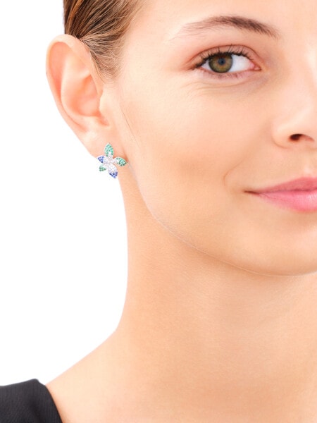 Rhodium Plated Silver Earrings with Cubic Zirconia