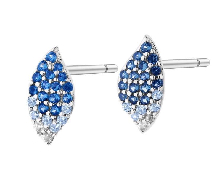 Rhodium Plated Silver Earrings with Cubic Zirconia