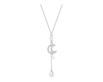 Rhodium Plated Silver Necklace with Cubic Zirconia