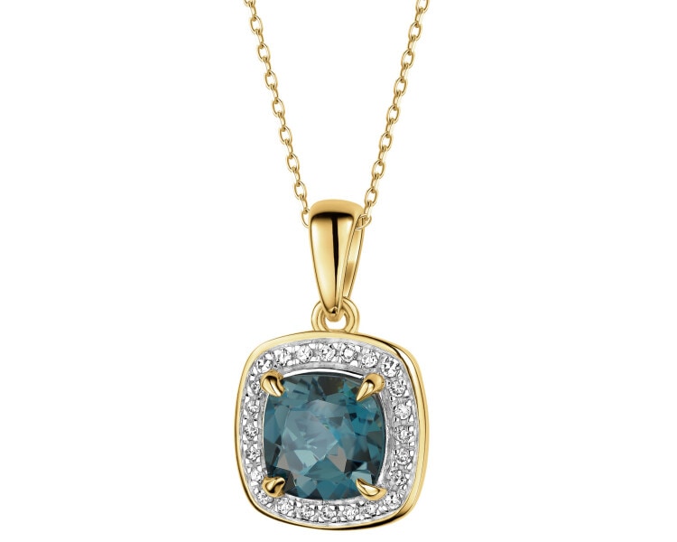 14 K Rhodium-Plated Yellow Gold Pendant  - fineness 14 K