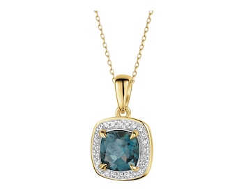 14 K Rhodium-Plated Yellow Gold Pendant  - fineness 14 K