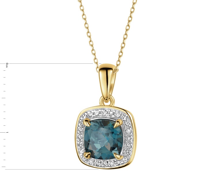 14 K Rhodium-Plated Yellow Gold Pendant  - fineness 14 K