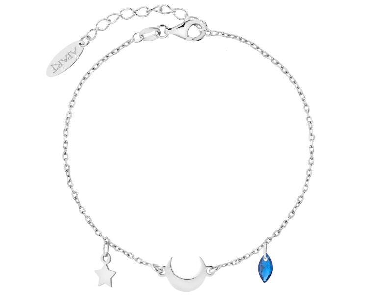 Rhodium Plated Silver Bracelet with Cubic Zirconia