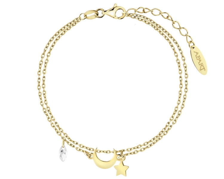 Gold-Plated Silver Bracelet with Cubic Zirconia