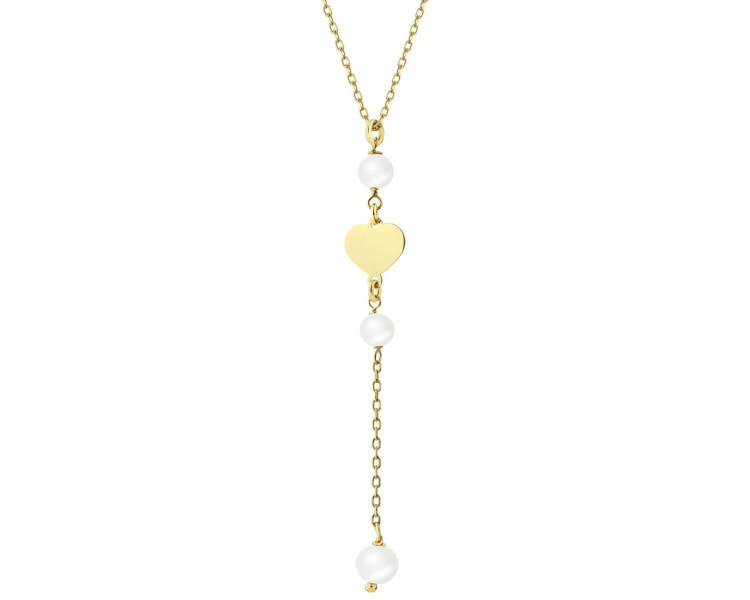 Gold-Plated Silver Necklace with Pearl