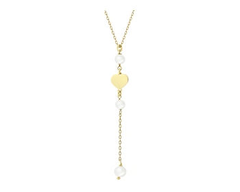 Gold-Plated Silver Necklace with Pearl