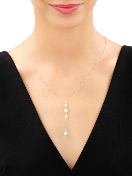 Gold-Plated Silver Necklace with Pearl