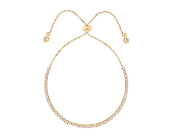 Gold-Plated Brass Bracelet with Cubic Zirconia