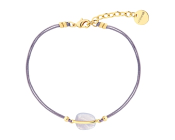 Gold-Plated Brass Bracelet with Agate