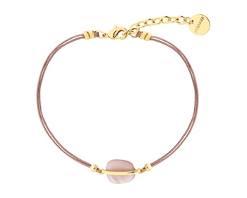 Gold-Plated Brass Bracelet with Chalcedony