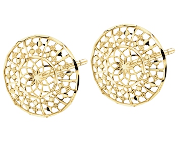 9 K Yellow Gold Earrings 