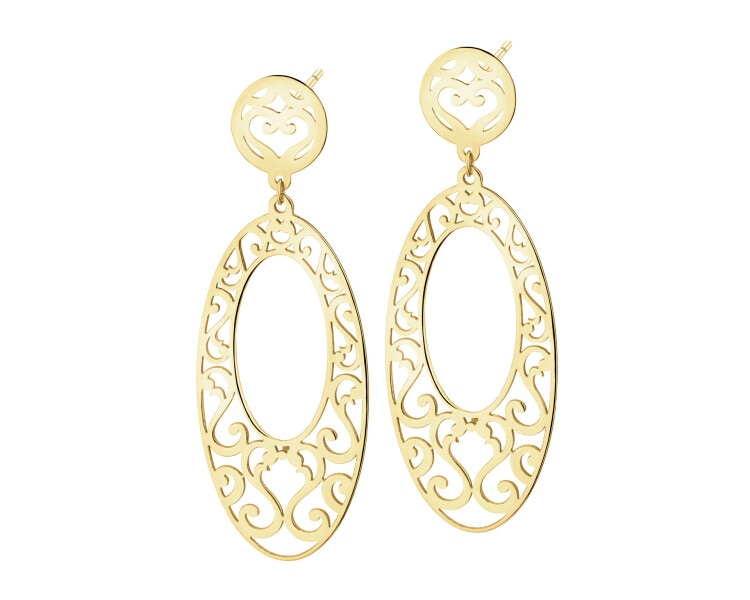 9 K Yellow Gold Dangling Earring 