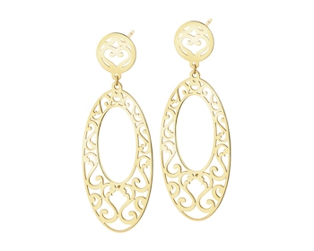 9 K Yellow Gold Dangling Earring 