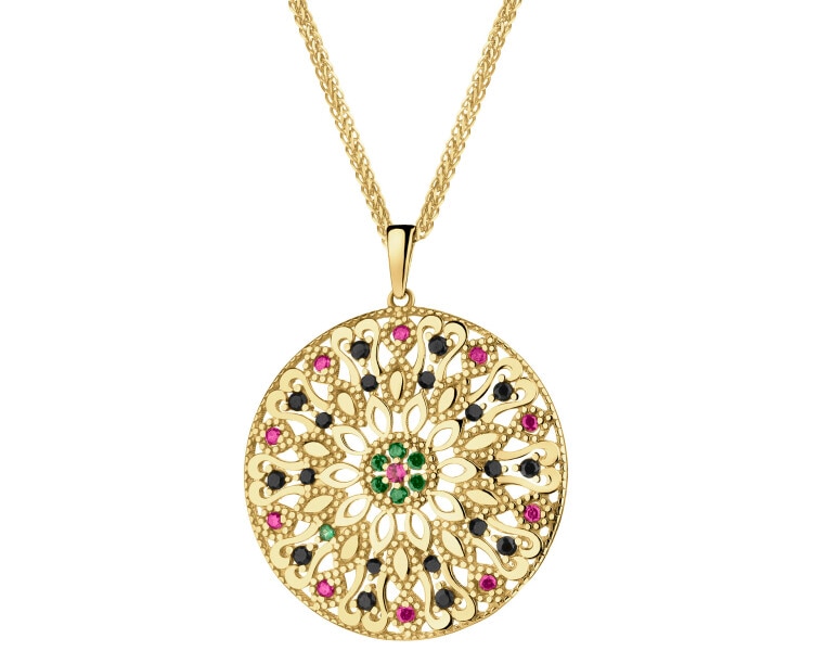 9 K Yellow Gold Pendant with Cubic Zirconia