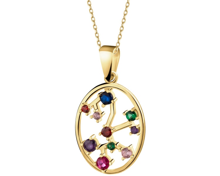 9 K Yellow Gold Pendant with Cubic Zirconia