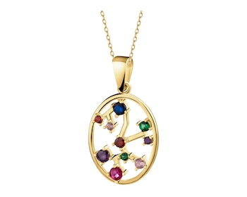 9 K Yellow Gold Pendant with Cubic Zirconia