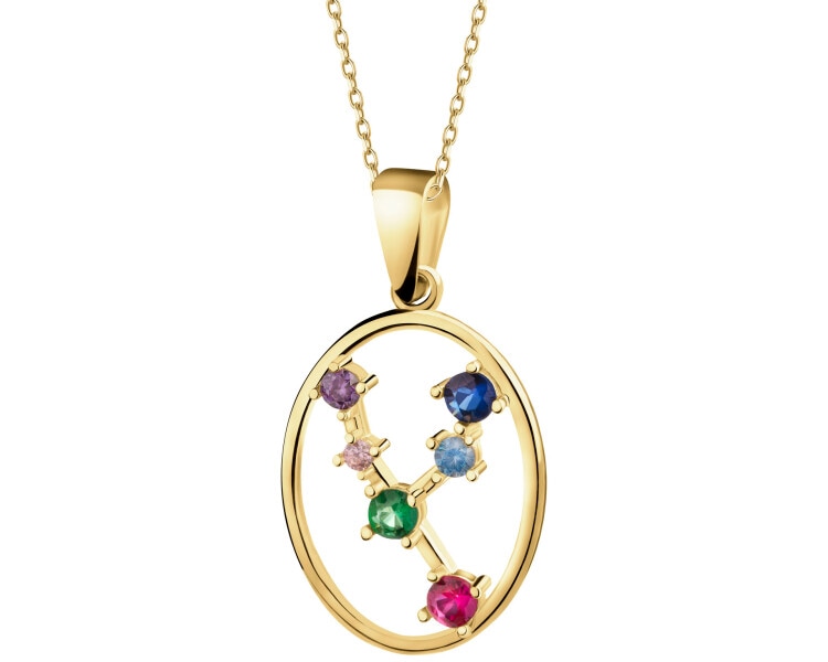 9 K Yellow Gold Pendant with Cubic Zirconia