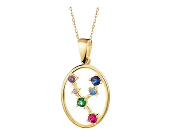 9 K Yellow Gold Pendant with Cubic Zirconia